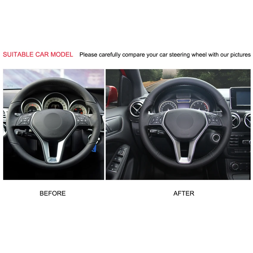 Ручная работа PU искусственная кожа чехол на руль для Mercedes Benz A Class 2013 2015 B 2011 2014 CLA