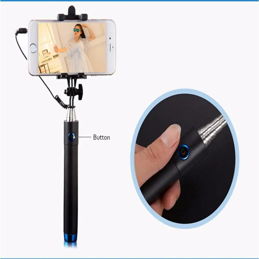 Раздвижной ручной монопод мини селфи Палка с зеркалом для телефона Samsung Iphone 5 6 6s 7