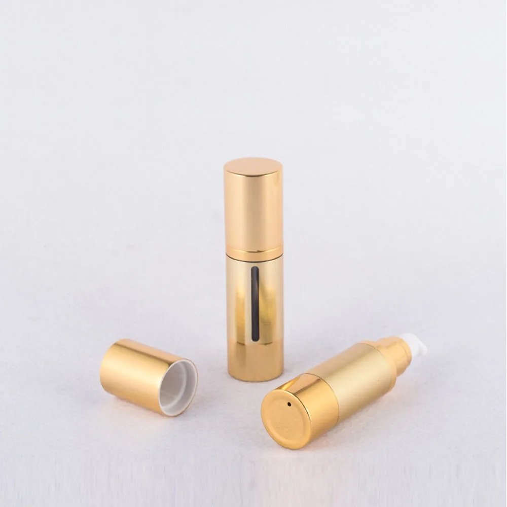 20pcs 30ml Empty Mini Travel AS Airless Bottles For Cosmetic Cream Pump Bottles Gold Makeup Container for Facial Cleanser bottle