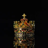 qifu metal craft crown shape home decor for jewerly box