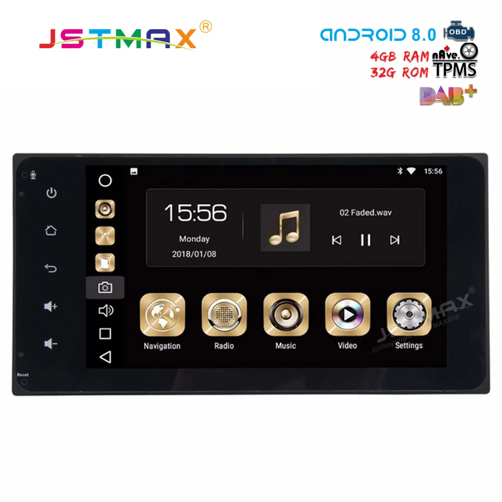 JSTMAX Android 8 0 Автомобильный GPS радио плеер для Toyota Corolla Camry Prado RAV4 Hilux с восьмиядерным 4
