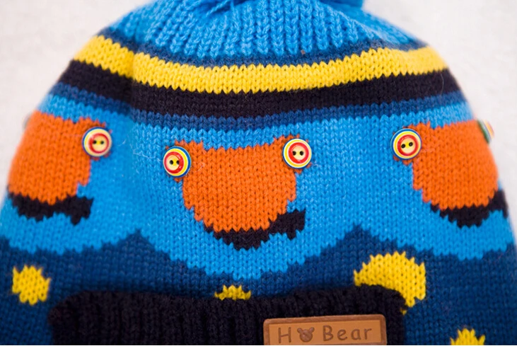 2019 Winter New Korea Knitted Plus Velvet Earmuffs to Keep Warm Baby Hat 0-5 Years Child Boy Girl | Детская одежда и обувь