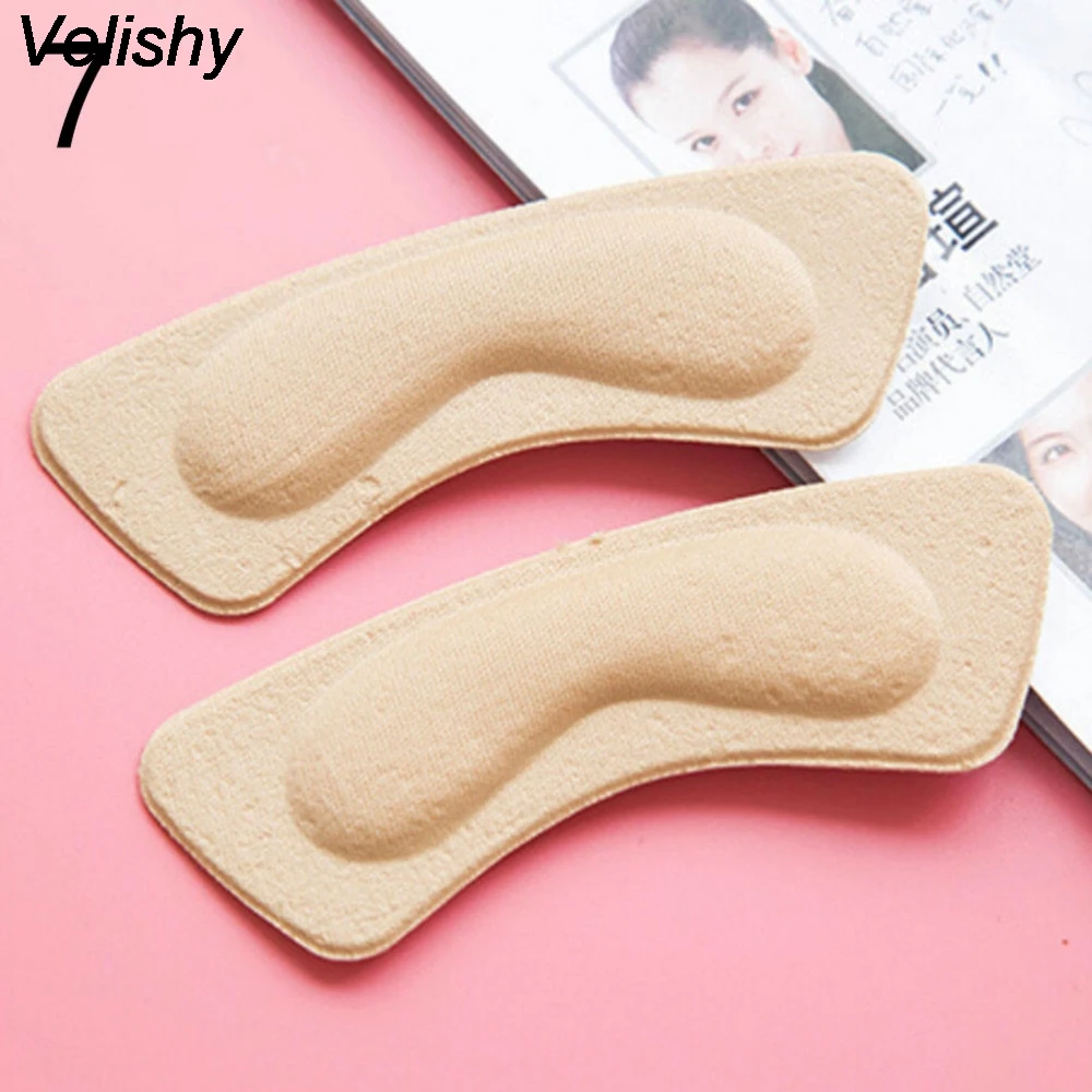 Бархатные 1 пара липких вкладышей для обуви на заднем каблуке стельки подкладка