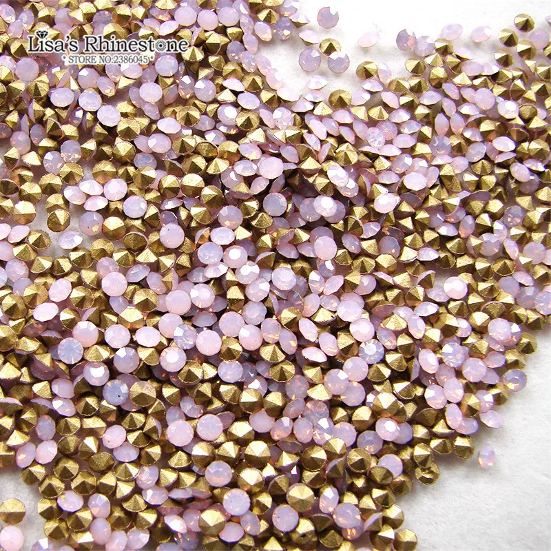 SS8 белые/синие/зеленые/розовые зеркальные стразы стеклянные круглые камни для