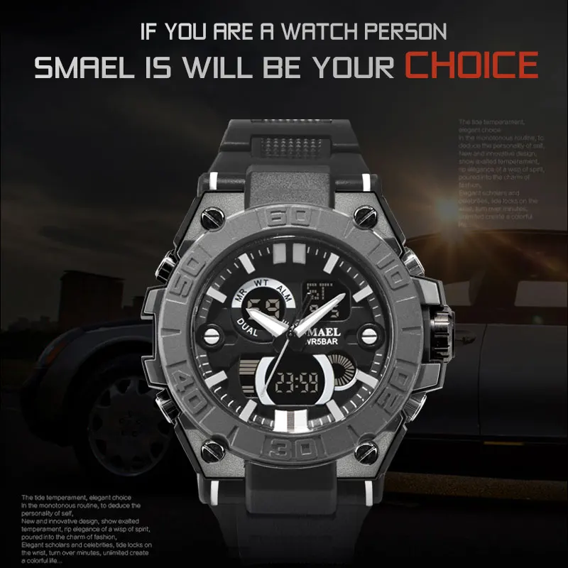 SMAEL спортивные часы водонепроницаемые мужские relogio masculino военные армейские 8003 LED