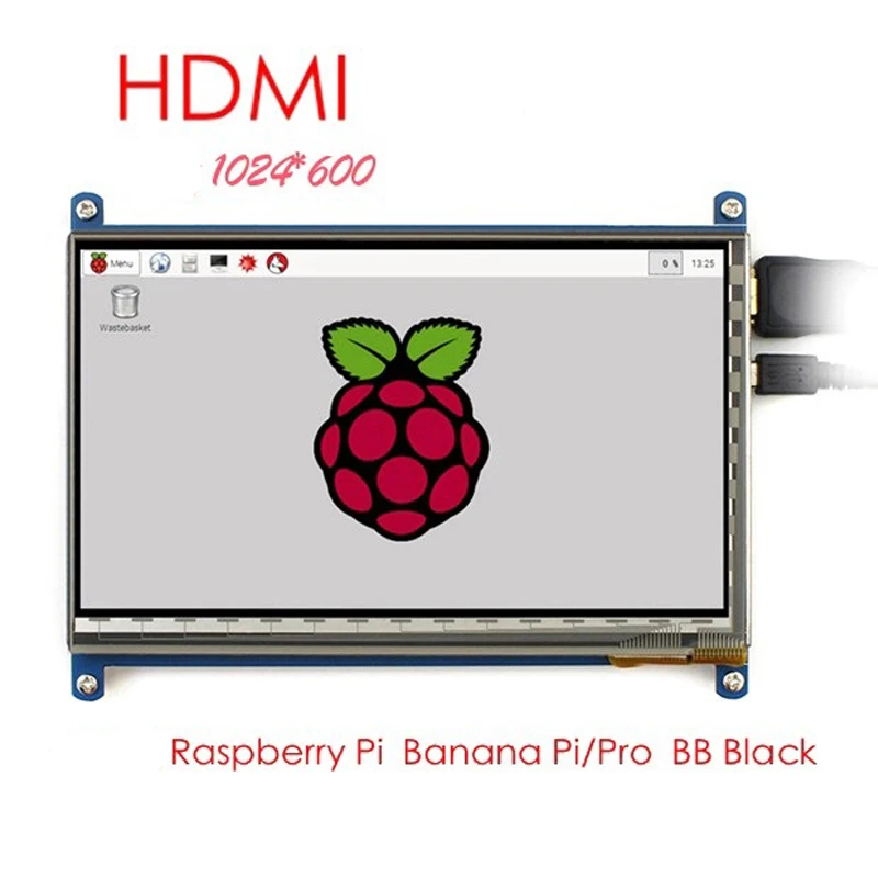 7 дюймовый сенсорный экран Raspberry pi 1024*600 емкостный ЖК HDMI интерфейс поддерживает