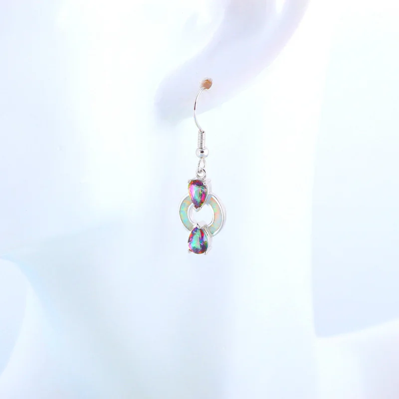 Rolilason таинственный многоцветный Циркон бренд Белый огненный опал Серебро