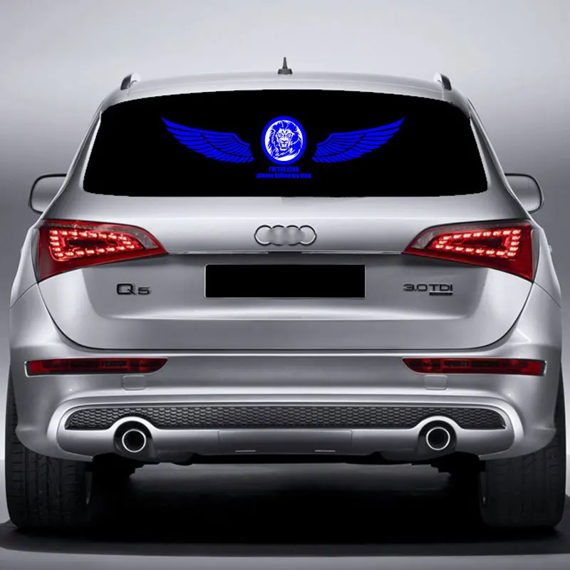 Wings Lion 90*25 см Автомобильная музыкальная Ритмическая лампа, автомобильная мигающая наклейка, музыкальный эквалайзер на лобовое стекло автомобиля, светодиодная звуковая активация, EL лист, клеевые наклейки - Испускаемый цвет: Wings Lion