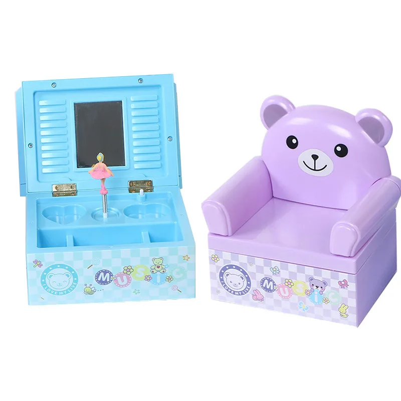 Милый медведь Танцы балерина музыкальная шкатулка пластиковая для украшений