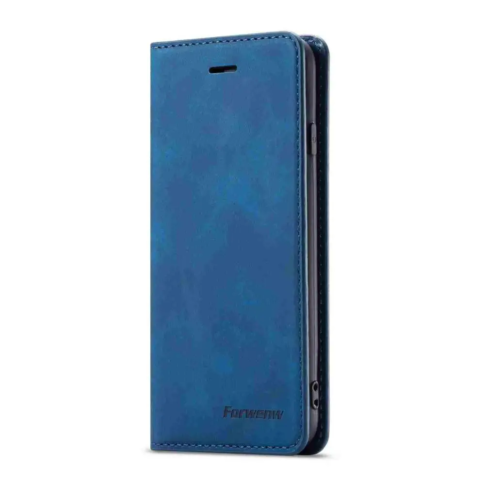 Синий Кожаный чехол в стиле ретро чехол для samsung Galaxy S9 S8 S10 J4 J6 плюс A40 A50 A60 A70 A30 Note9 A6 A7 A8 чехол Lanyard Coque Fundas - Цвет: Синий