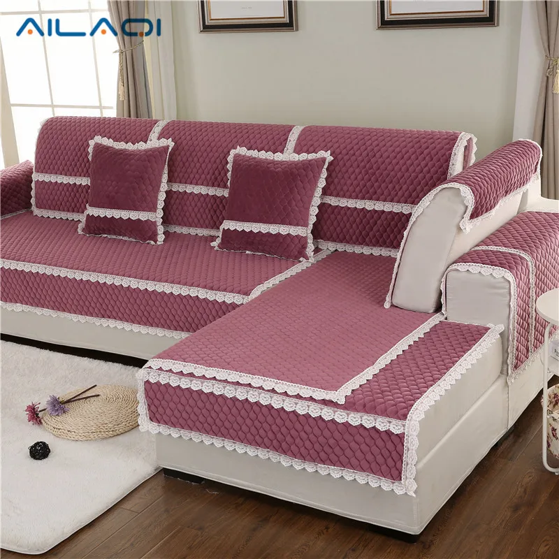 AILAQI высококачественный европейский плюшевый чехол на диван ткань для диванных