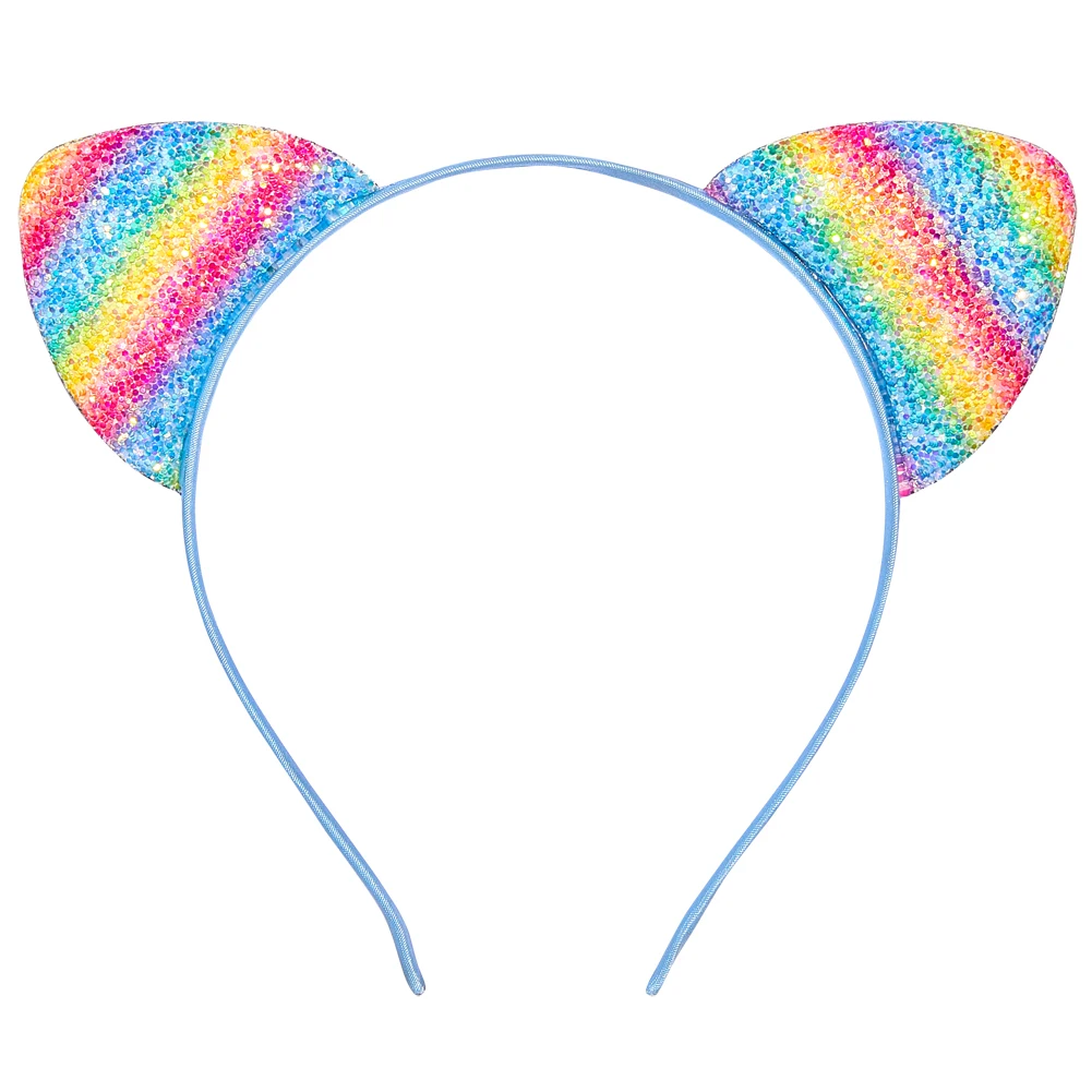 

Fioday New Glitter Headbands for Girls 1pc/8pcs Rainbow Cute Cat Ears Hair Band for DIY Party Supplies Kids Hair Accessorie 2019