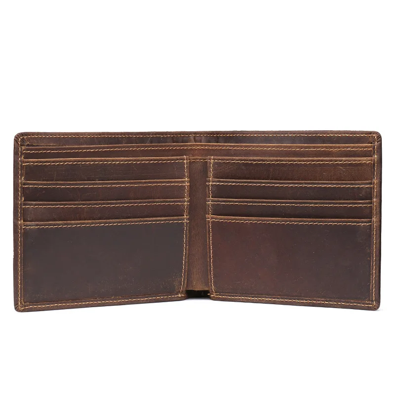 Мужские кошельки из натуральной коровьей кожи Простые Модные Короткие Бумажники