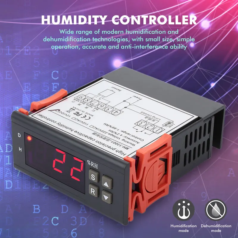Контроллер гигрометра контроллер влажности Цифровой 1% RH ~ 99% 12 V/110 V/220 V инкубатор