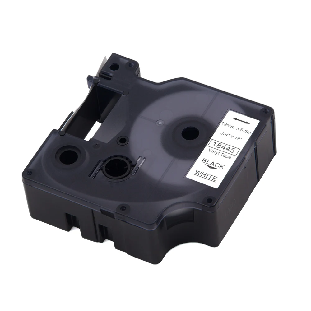 Absoonic 5 шт. 19 мм IND виниловый лейбл DYMO Rhino 18445 черный на белом лейбле ленты