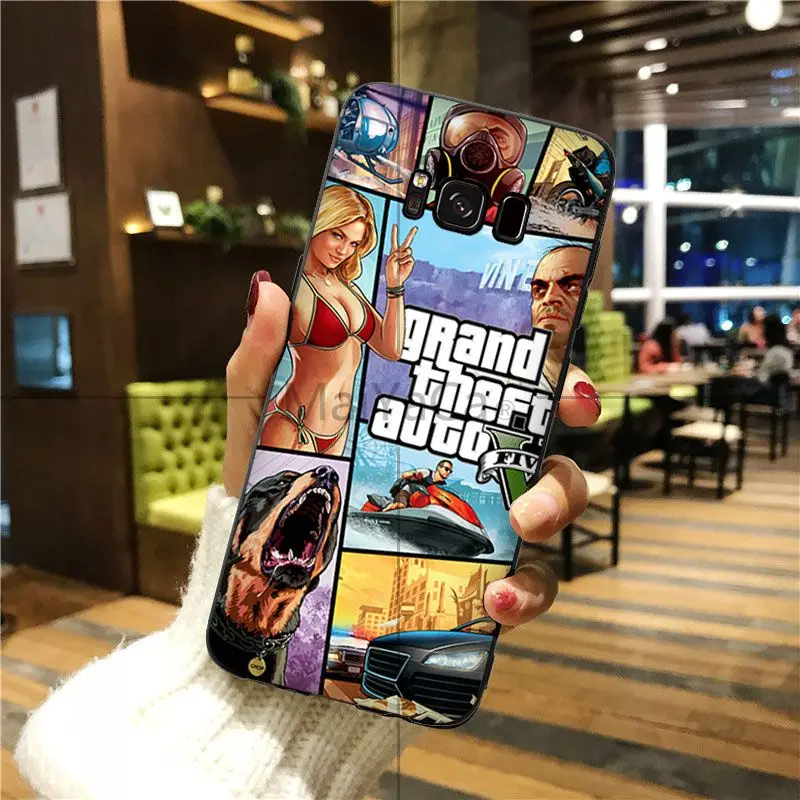 A10 MaiYaCa rockstar gta 5 Grand Theft Smart Cover черный мягкий чехол для телефона чехол для Galaxy S6 edge plus s7 edge s8 plus s9 plus - Цвет: A10