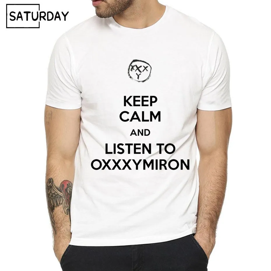 Для мужчин OXXXYMIRON принт Модная футболка лето o-образным вырезом Рубашка с