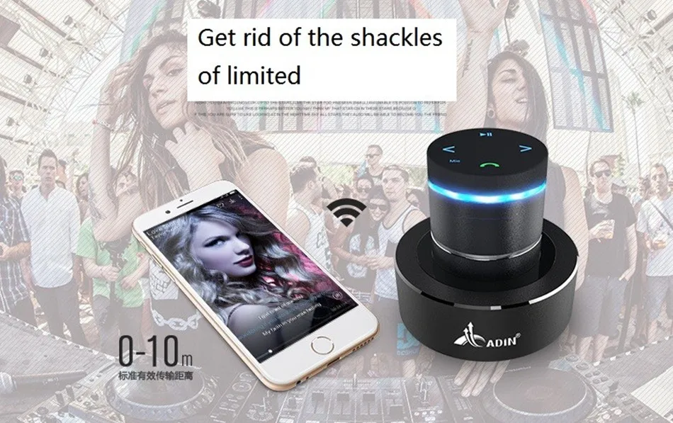 Adin 26 Вт вибрирующий динамик Bluetooth бас портативный динамик s беспроводной резонансный сенсорный стерео сабвуфер Громкая связь NFC с микрофоном