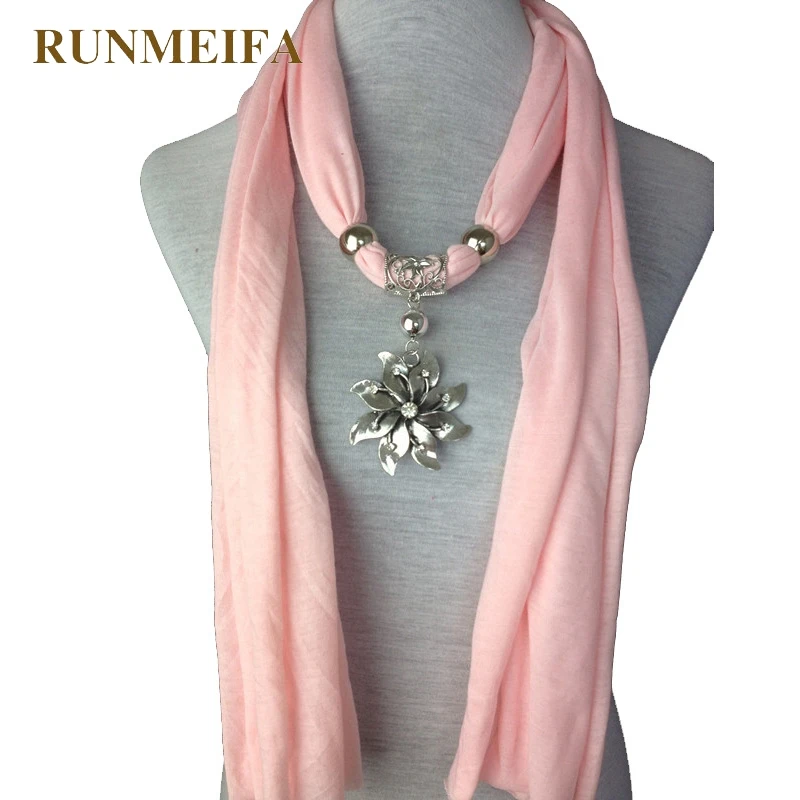 RUNMEIFA шарф с подвеской в виде цветка из твердого полиэстера новинка Лидер продаж