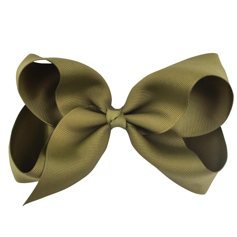 Olive Green No28 1 шт., 6 дюймов, аксессуары для волос с бантом, корсажная лента, детские шпильки принцессы, детская одежда для волос, милые заколки с бантами для волос - Цвет: Olive Green No28