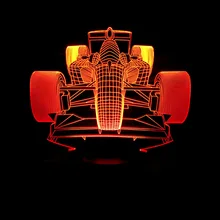 Гоночный Цветной 3D ночник сенсорный дистанционный декоративный