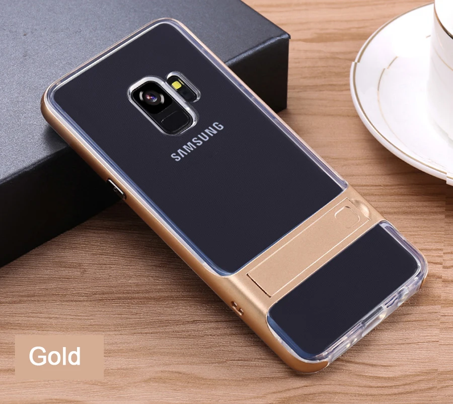 ITEUU S9/S9PLUS PC TPU чехол с подставкой для samsung Galaxy S9 S9 Plus чехол s Мягкие силиконовые прозрачные чехлы с подставкой