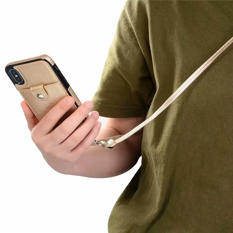 Для iphone 11 pro max XR X 6 6S plus 8 7 plus XS MAX чехол Роскошный кошелек для карт плечевой ремень pu кожаная сумка для телефона чехол