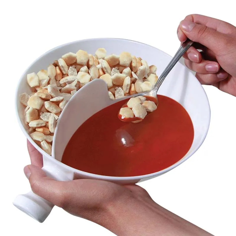 Бытовая Кухня с ручкой разделитель миска для перекуса чаша чашка для картофеля фри два в одном закуски глубокая Чаша изоляции чаша