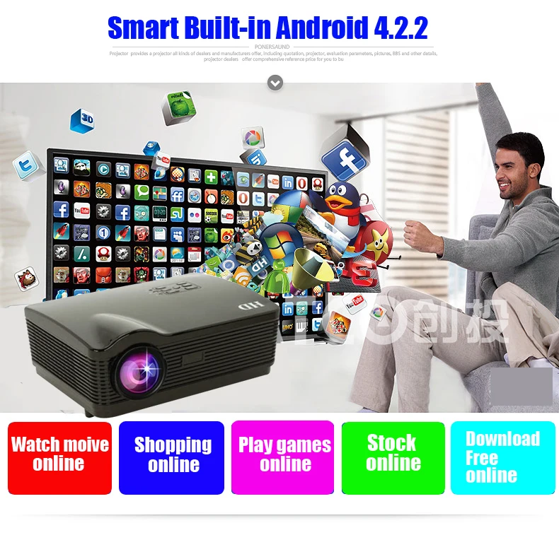 Oley 1080 P hd led проектор android wi-fi hdmi dvb-t tv цифровой для домашнего кинотеатра 5500 люмен жк