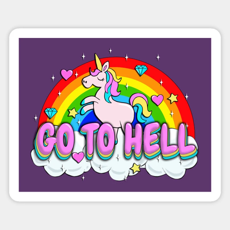 1 шт. стикер CGo to Hello Unicorn милый для ноутбука автомобиля багажника скейтборда