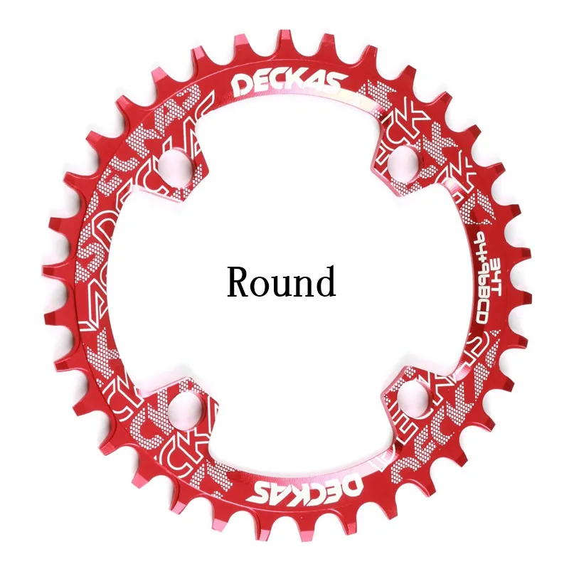 Round 34T Red DECKAS 94+ 96 BCD велосипедная цепь круглая/Овальная 32T 34T 36T 38T MTB велосипедная цепь горная корона для M4000 M4050 GX NX X1 Кривошип - Цвет: Round 34T Red