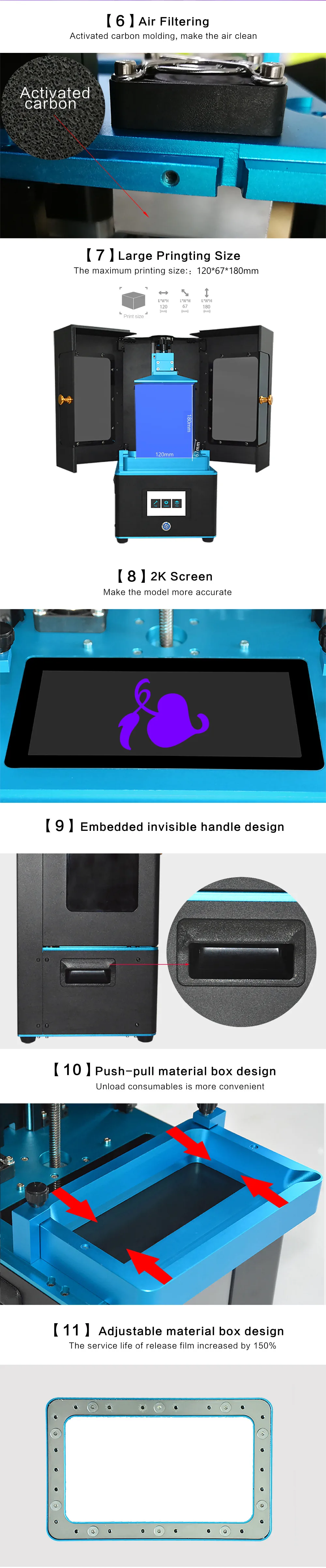 Ультработ 3d принтер сенсорный экран смола полноцветный SLA/lcd UV-LED конечная скорость ломтик светильник-лечение Impresora 3d принтер
