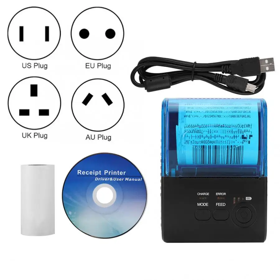 Новый USB Серийный 5805DD Bluetooth термальный принтер для системы Android с батареей 110 240В