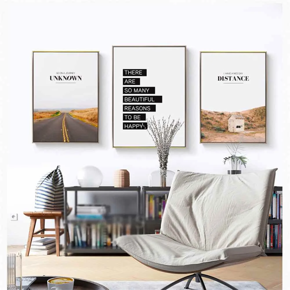 

HAOCHU Highways Massif House Canvas Painting For Living Room Home Decor Painting Print Poster Simple Nordic Wall Picture