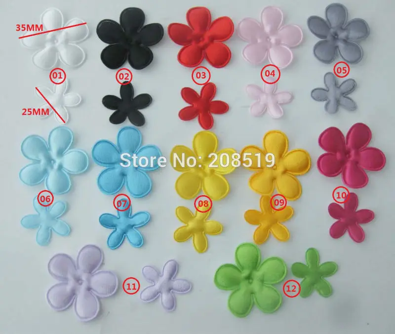 PANVNE Assorted colorful satin flower patches mix 200pcs 25MM and 35MM for DIY scrapbook craft design | Дом и сад