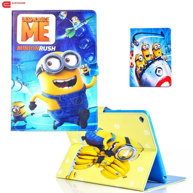 Для Ipad Air Case 2 мультяшный новый персонаж миньонов Filp PU кожаный чехол подставка