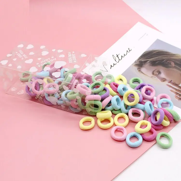 100PCS 3.0CM Children Cute Small Elastic Rubber Bands Tie Rings Ponytail Holder Kids Hair Band Headband Girls Hair Accessories