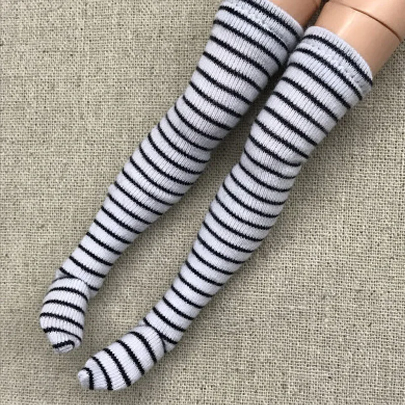 5 пар/лот чулки в полоску для куклы Барби до бедра Blythe 1:6 длинные носки Momoko