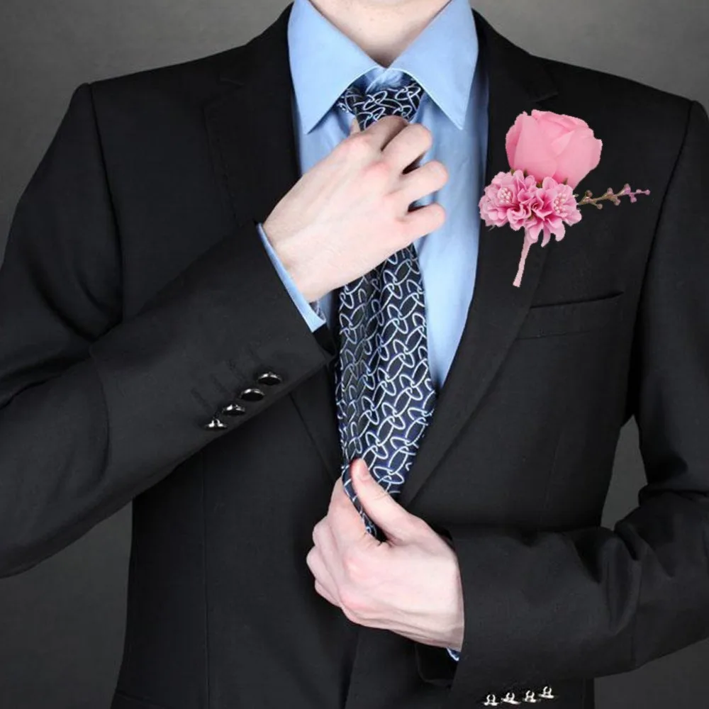 WeddingBobDIY бутоньерка цвета слоновой кости для жениха Лучший человек розы цветы