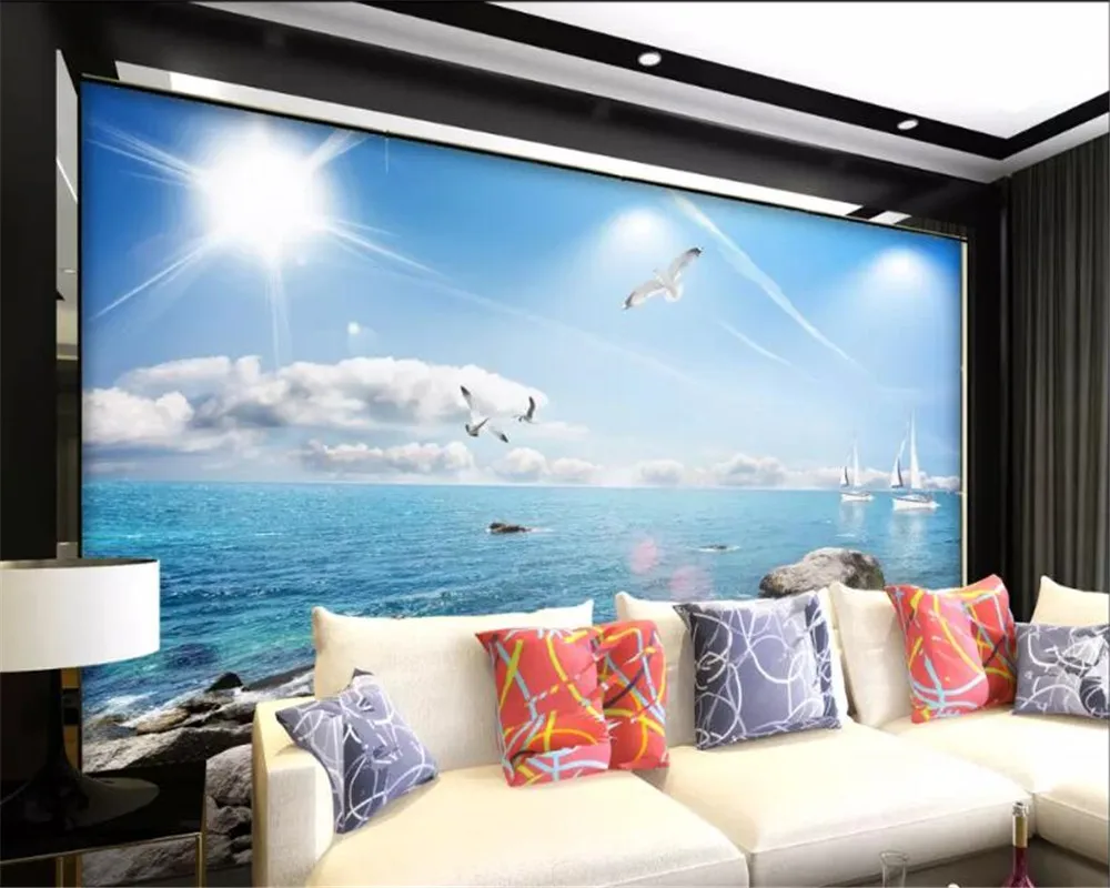 Обои beibehang 3d для детской комнаты Настенные обои с изображением синего неба
