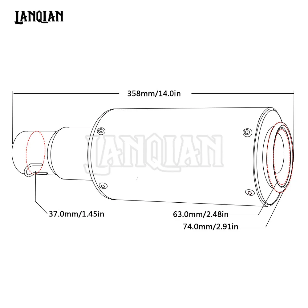 Универсальный углеродное волокно Мотоцикл Скутер модифицированный глушитель