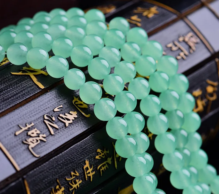 

4mm -14mm Natural Light Green Chalcedony Gemstone Beads For Jewelry Diy Bracelet ,Fine GemStone Jewelry beaded Strand 15"