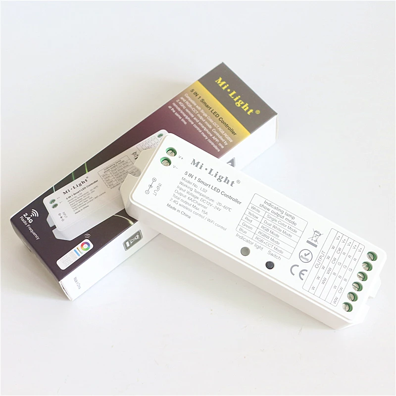 Mi Light LS2 5 в 1 умный светодиодный контроллер DC 12-24 В 6A/CH 15A пульт дистанционного