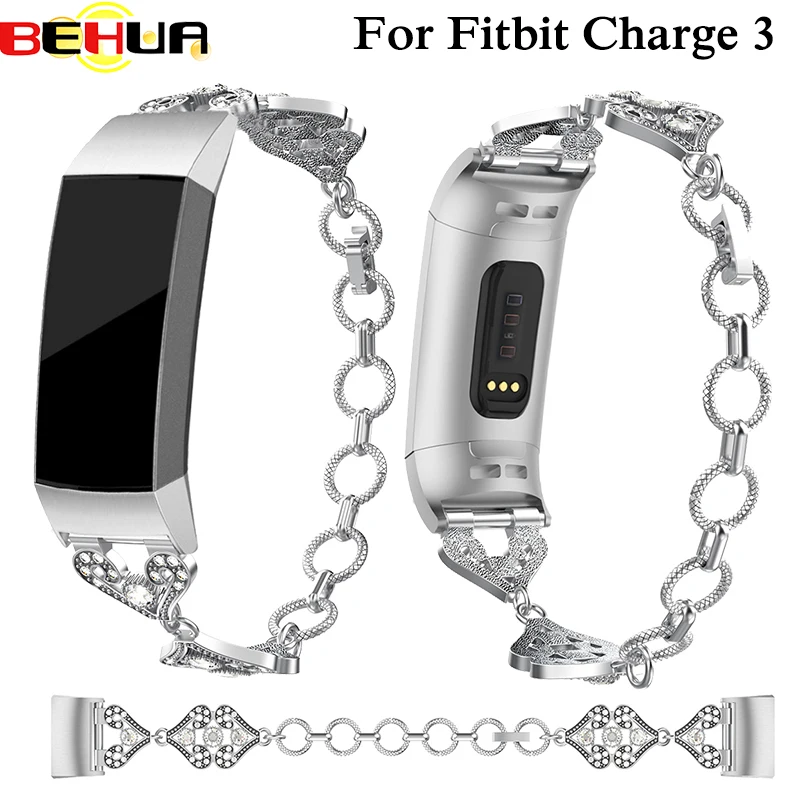 Металлический ремешок в стиле ретро для Fitbit Charge 3 сменный Браслет из стали смарт
