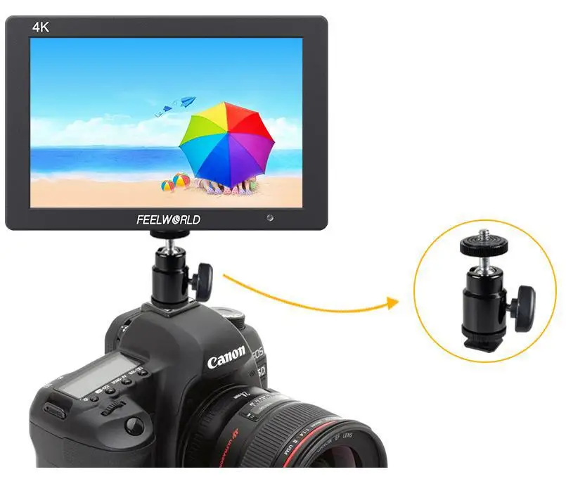 Feelworld T7 4K HDMI вход/выход на камеру монитор Full HD 7 &quotIPS экран дисплей алюминиевая