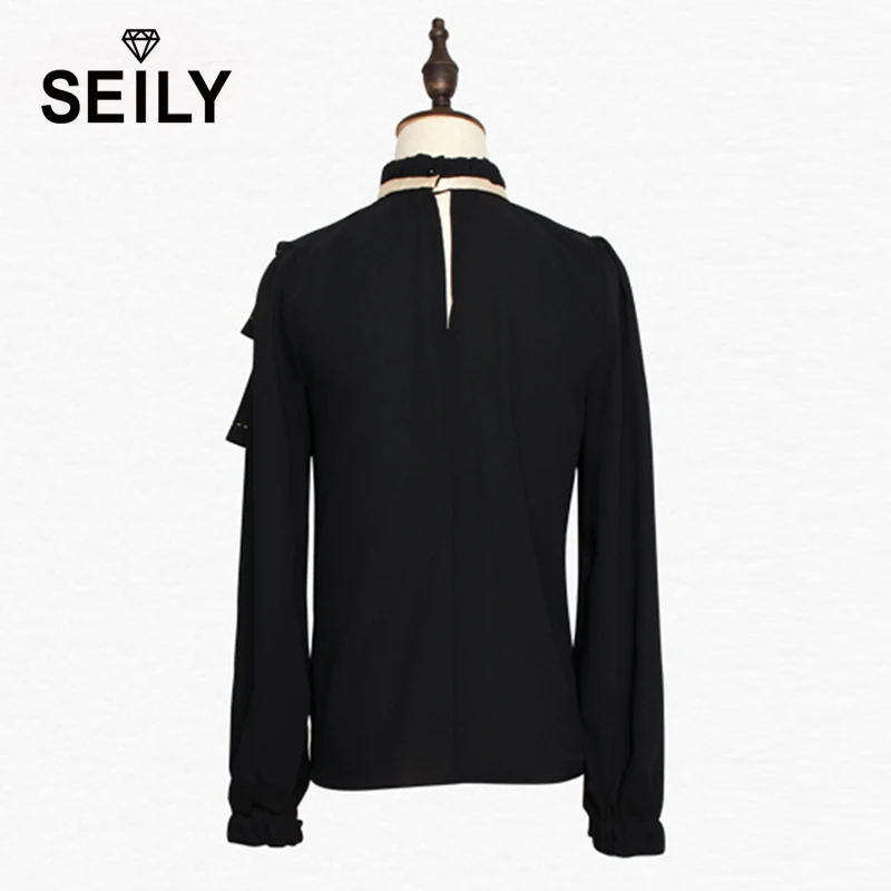 Seily 2018 винтажная красная Офисная Женская рубашка с бантом и длинным рукавом