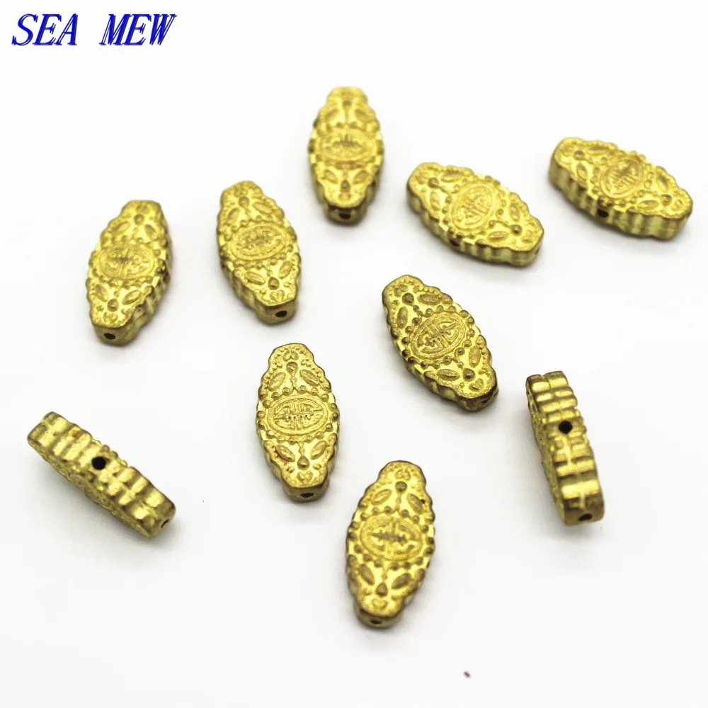SEA MEW 5 шт. 17 мм * 9 Металлические необработанные латунные Тибетский серебристый