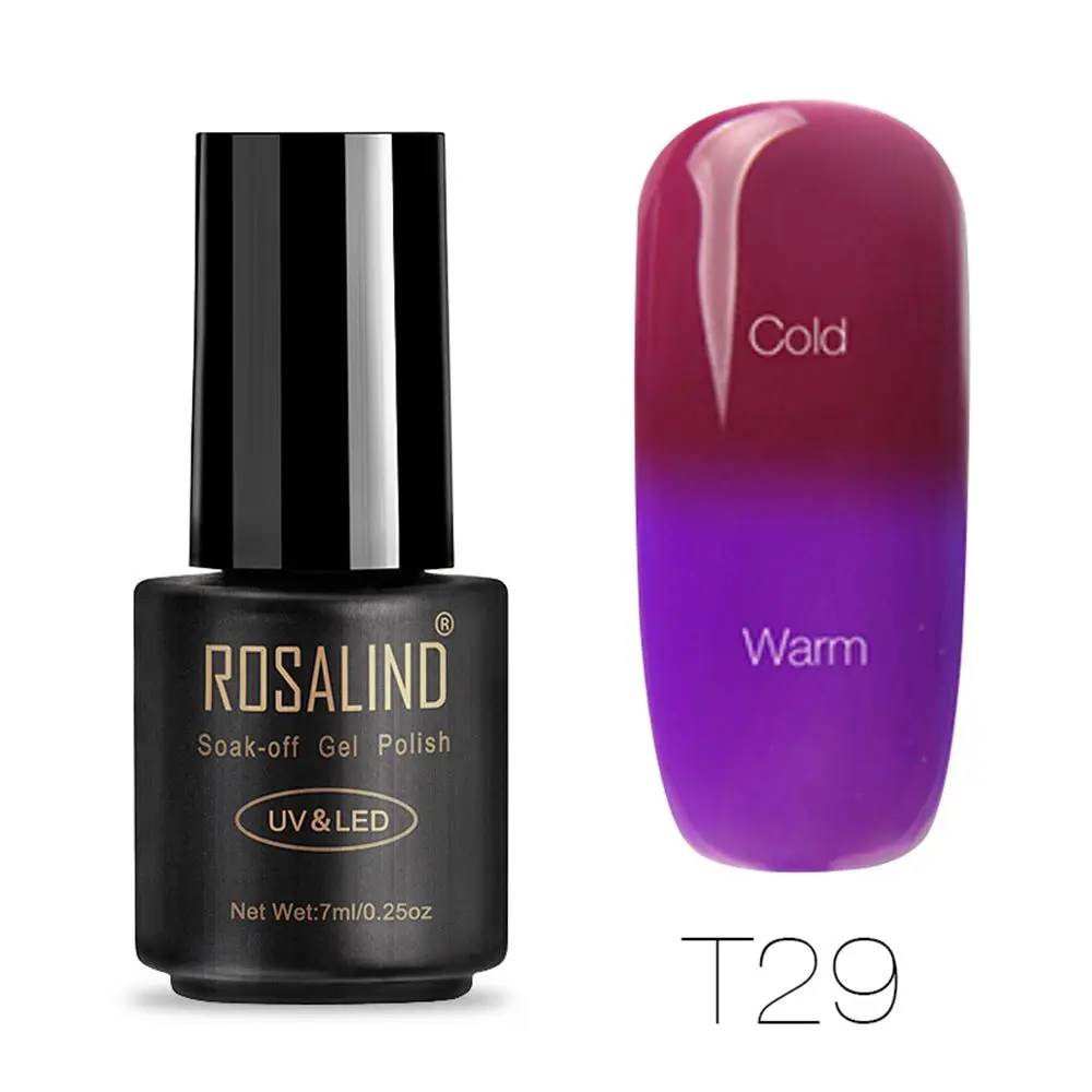 29 ROSALIND, 7 мл, Гель-лак для ногтей, меняющий температуру, гель для ногтей, дизайн ногтей, УФ светодиодный лак для ногтей, качественный Гель-лак для макияжа - Цвет: 29