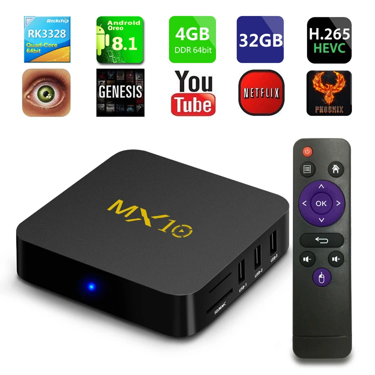 ACEMAX MX10 Smart ТВ Box Android 8 1 Oreo RK3328 4 ядра 64bit Гб Оперативная память 32 ГБ Встроенная K UHD