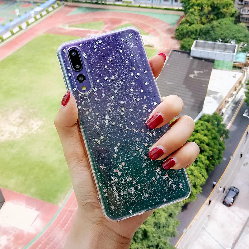 Прозрачный чехол P20pro со звездами для Huawei p20 lite p30pro honor 8x мягкие силиконовые чехлы
